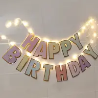 在飛比找momo購物網優惠-派對佈置HBD生日掛旗燈飾組1組(生日派對 寶寶周歲 氣球布