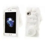 Rabbit Shape Warm Fur Tpu Cell Phone Casing For Iphone Se (2020)