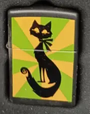Rare Retro Cool Cat Zippo Lighter w/zippo torch insert