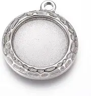 UNICRAFTALE 20pcs Flat Round Pendant Tray Blank Bezel Pendant Trays 16 mm Base Cabochon Charm Settings Stainless Steel Plain Edge Bezel Blanks Tray ​for Photo Pendant Craft Jewelry Making