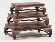 New Rectangle Legged Wenge Wood Fishbowl Stand Bonsai Flower Hard Wooden Rack