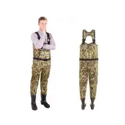 5mm Neoprene Waders with 1500g Weight Rubber Boots Grass Camo