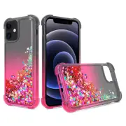 Reiko Shiny Flowing Glitter Liquid Bumper Case for Apple iPhone 12 Mini in Black