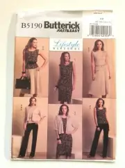 Butterick 5190 Misses' Jacket, Top, Dress, Skirt & Pants Sizes 8-10-12-14