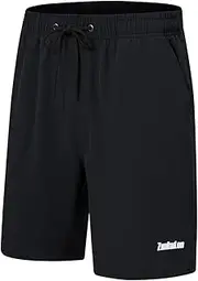 [ZUOLAIYIN] Men's Sports Shorts, Quick-Drying Shorts, Training Trousers, Swimming Trunks for Fitness, Gym, Running, Running Shorts, Black(8601), XXL