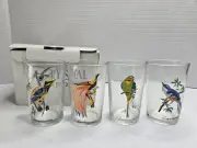 Vintage Glassware Crystal Emporium Exotic Tropical Birds Barware Bird Of Paradis