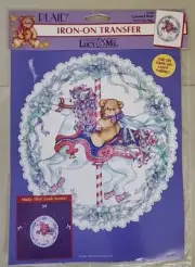Lucy & Me Lucy Rigg Teddy Bear On Carousel Iron On 1994 Transfers 57630