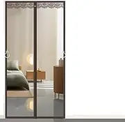 Magnetic Screen Door with Durable Polyester Mesh - Easy to Install, Fine Weave Blocks, Hooks for Easy Access - Fits Wood, Metal, Glass Door Frames