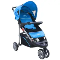 在飛比找PChome24h購物優惠-EMC 歐式豪華三輪嬰兒推車(天空藍)附蚊帳雨罩