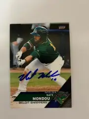 Nate Mondou 2017 Signed Beloit Snappers Team Card