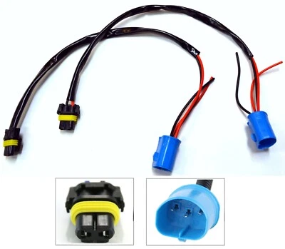 HID Kit Extension Wire 9007 HB5 Two Harness Head Light Bulb Ballast Socket Plug (for: Ford)