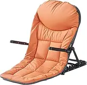 Floor Chair with Back Support,Padded Adjustable Folding Sofa,Comfortable Reading Chair 7 Adjustable Position,for Living Room Bedroom(Orange)