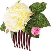 COLLBATH Flower Hair Comb for Women Decorative Side Combs with Flower Design Bridal Hair Accessory Lightweight Easy to Use