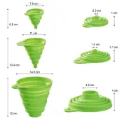 3 Sizes of Silicone Collapsible Funnel Set for Filling Bottles, Small and Lar...
