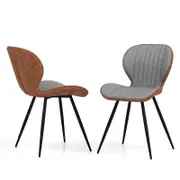 Costway Armless Dining Chair Set of 2 Home Office Desk Chairs Grey