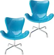2 Pcs Blue Chair 1:6 Scale Dollhouse Miniature Plastic Chair Miniature Chair Dollhouse DIY Mini Chairs Simulation Colorful Armchair Backrest Swivel Egg Chair for Dolls Dollhouse Accessories