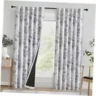 100% Blackout Curtains Grey Floral Pattern Curtains 52"W x 84"L Floral | Grey