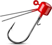 Dr.Fish 10 Pack Ned Rig Jig Heads, Weedless Mushroom Jig Heads Bass Fishing Hooks for Soft Lures Swimbaits Worms Freshwater