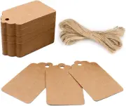 100PCS Kraft Paper Gift Tags with String, 2.8''1.6'' Blank Gift Tags, Marking Pr