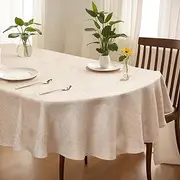 AEHISDHIE Oval Linen Textured Tablecloth, 60 x 120, Dining Rooms and Gatherings