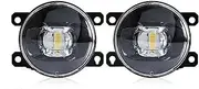 Car Fog Lamp Assembly For Suzuki For Swift SX4 For Alto For Splash For Grand Vitara 2 LED Fog Light Car Fog Lamp 8000LM 30W White Yellow 12V Front Bumper Fog Light(9 Led White)