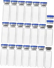 LIFKOME 20pcs Glass Vials Transparent Laboratory Sample Bottles for Essential Oils Reagents and Powders Compact Storage for Travel and Experiments