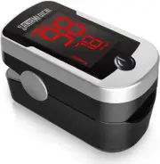 Finger Pulse Oximeter with Carry Case and Neck/Wrist Cord
