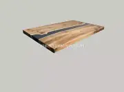 Blue Epoxy Resin Center Sofa Dining Table, Luxury Furniture Table, Wooden Tables