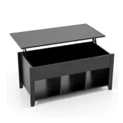 Costway Lift Top Coffee Table Square Center Tea Table Black