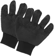 GETAJGHSD 1 Pair Car Cleaning Gloves Durable Fleece Wash Gloves for Vehicle Cleaning Scratch Design Reusable and Abrasion Resistant for Daily Use