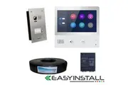 Eyevision EasyInstall Two-Wire Video Intercom System with 7 Inch Touch Screen Intercom Monitor with 105 Degree Flush Mount Stainless Steel Outdoor Station Video Camera Door Bell