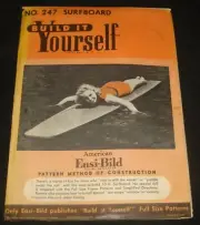 VINTAGE 1950s BUILD IT YOURSELF SURFBOARD EASI-BILD PATTERN Surfing Memorabilia