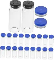 YOSADIER 20pcs Clear Vials with Flat Bottom Easy Refill Transparent Bottles for Essential Oils and Samples Smooth Neck Design for Convenient Use