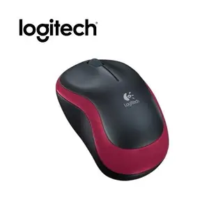 羅技Logitech M185 無線滑鼠- 黑紅色