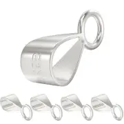 925 Sterling Silver Bails for Pendants Clasp with Closed LoopJewelry Bails fo...
