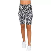 Pure Dash Rosie High Rise Bike Short Black White Leopard