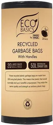 White Magic Recycled Garbage Bag 20 Pieces Pack, Large