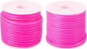 PandaHall 15m Hollow Pipe Tubing Rubber Cord 2mm 3mm Pink Stitch Savers Knitting Cords for Crocheting Craft Holding Stitches Jewelry Making