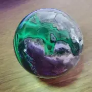 328g RARE Natural blue Volcanic Rock agate Sphere Quartz Crystal Ball Healing