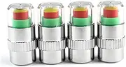 4 Pcs Car Tire Pressure Monitor Caps Dustproof Stem Caps with Pressure Indicator for Easy Installation