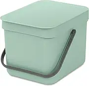 Brabantia Sort and Go Waste Bin, 6-Litre Capacity, Jade Green