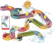 48 PCS Baby Bath Toys Set, Slide Duck,Toy Ducks -Interactive Water Slide Toy Track with Suction Cups-Fun Water Toys for Bathtub-1-8 Years Old- Boys and Girls Gifts