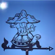 Flat land on turtle and elephants Metal Weathervane, home roof decor