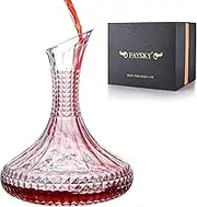 Paysky Thick Wine Decanter with Gift Box, Crystal Glass, Engraved Decanter, Elegant Gift and Artwork - Full Bottle 1.5L