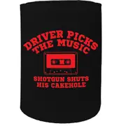 Alcohol Stubby Holder - Driver Picks Music - Funny Novelty Birthday Gift Joke Beer Can Bottle