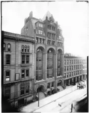 Brooklyn NY the Thomas Jefferson Building Court Square near Fu- 1900 Old Photo