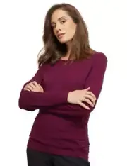 Liz Jordan - Womens Winter Tops - Purple Basic - Vivid - Office Work Clothes