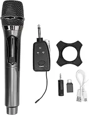 WL Handheld Microphone 2.4G Technology, Dynamic Core, Stable Signal Transmission Handheld Microphone with Receiver, 10m Range, ABS Material, for Karaoke, Singing, Wedding