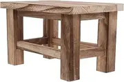 iplusmile Wooden Step Stool for Adults Rustic Small Stool for Easy Shoe Changing Compact Design Solid Wood Construction for Bedroom Bathroom and Living Room