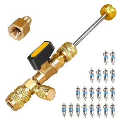 Professional Dual Size 1/4" & 5/16" SAE Valve Core Remover/Installer Tool Kit...